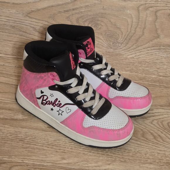 Barbie Mattel High Top Sneakers Pink Youth Shoes Size 3 Lace Up High-Top - Picture 10 of 10